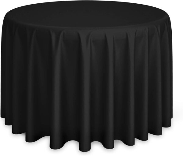 120" Round Black Tablecloth