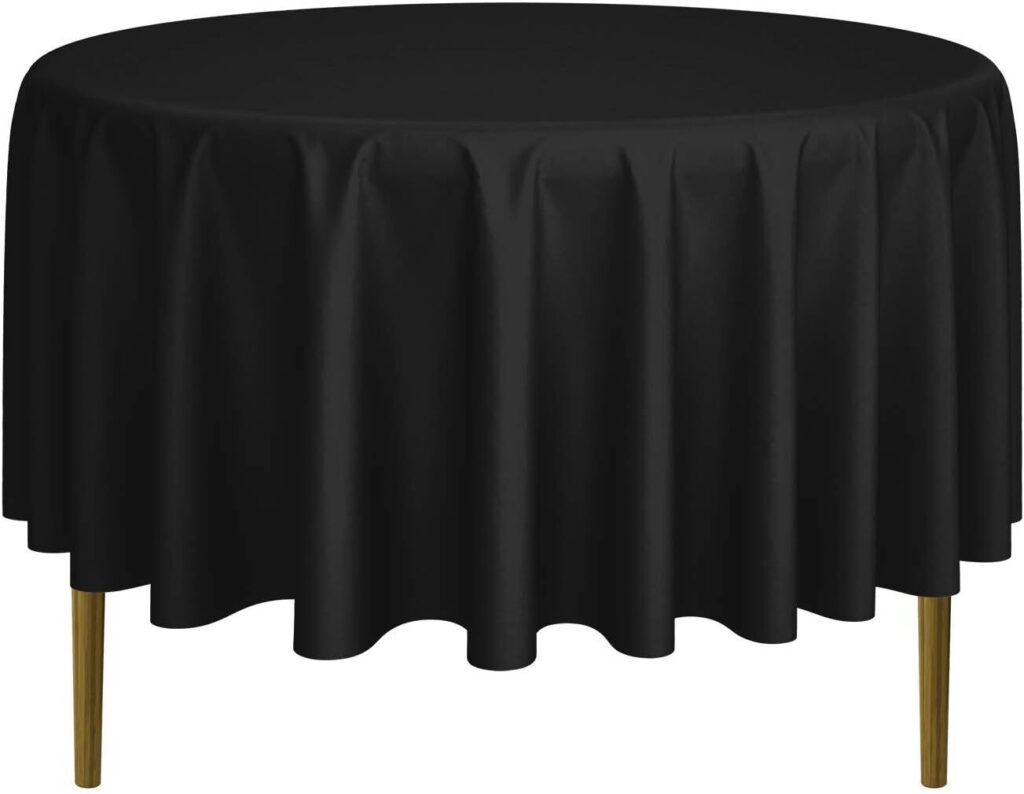 90" Round Black Tablecloth