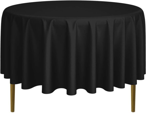 90" Round Black Tablecloth