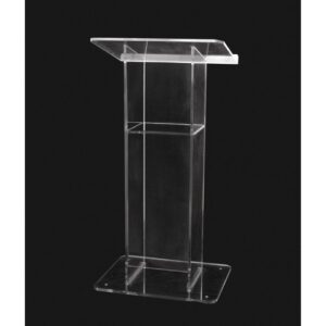 Clear Acrylic Floor Lectern with Shelf