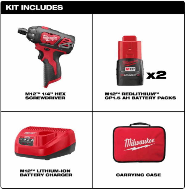 Milwaukee M12 Screw Gun Kit