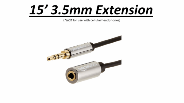 15' - 1/8" M-F Headphone Extention Cable