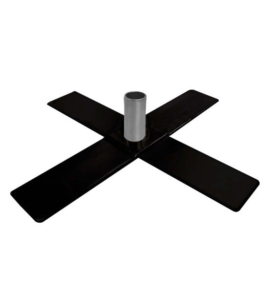 CROSS BASE BLACK WITH 2" x 3" PIN & SCREW