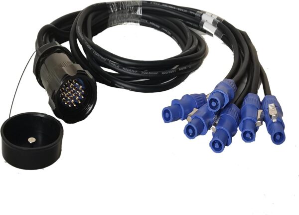 Socapex Breakout Cable - 19-pin (M) to (6) Powercon (F)